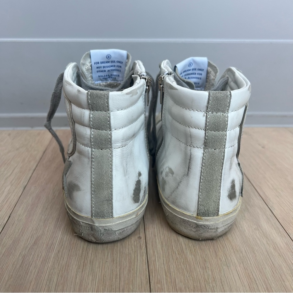 Golden Goose Women's Slide High Top Sneakers in White - Picture 5 of 11
